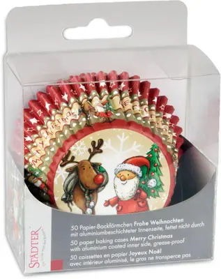 50 Muffinförmchen FROHE WEIHNACHTEN Muffins Backförmchen Adventszeit Nikolaus