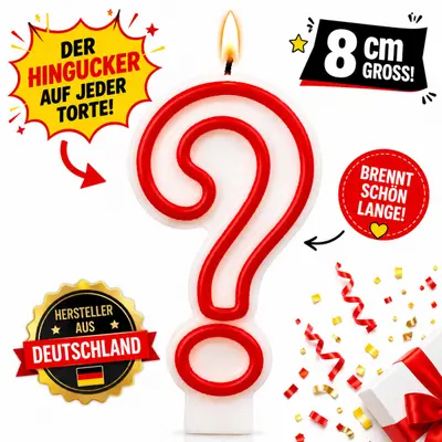 Fragezeichen Geburtstagskerze 8cm Kerze Geburtstag Kinder Party Kindergeburtstag