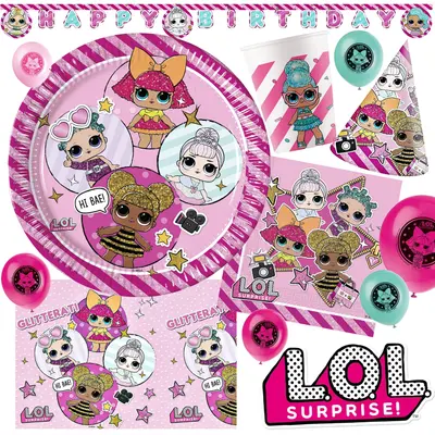 L.O.L. SURPRISE KINDERGEBURSTAG - Geschirr Partydeko Deko LOL Party Geburtstag