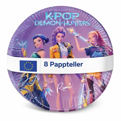 8 Pappteller K-POP DEMON HUNTERS Teller Kinder Party Kindergeburtstag - 23cm