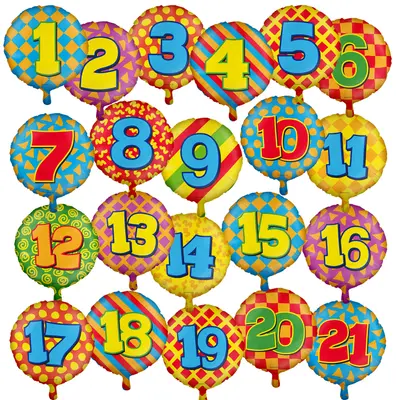 FOLIENBALLONS ZAHLEN BUNT Luftballons Ballon Zahl Kinder Geburtstag Party Helium