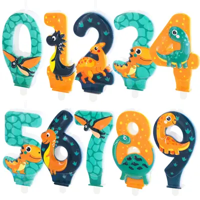 Kuchenkerzen Dinosaurier Kuchen Dino Kerzen Geburtstag Zahlenkerzen Kuchendeko