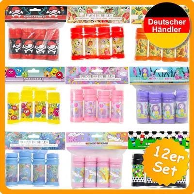 Seifenblasen Bubbles Kinder 12x Mitgebsel Geschenke Kindergeburtstag Geburtstag