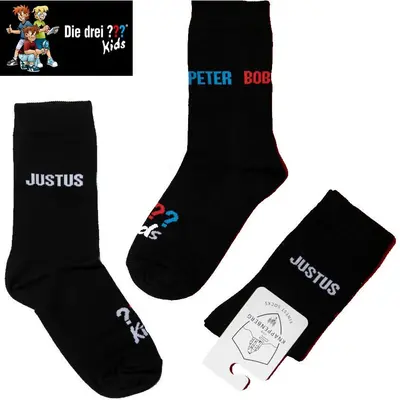 Socken DREI FRAGEZEICHEN KIDS Kinder Strümpfe 3 ? Detektive Geschenke Mitgebsel