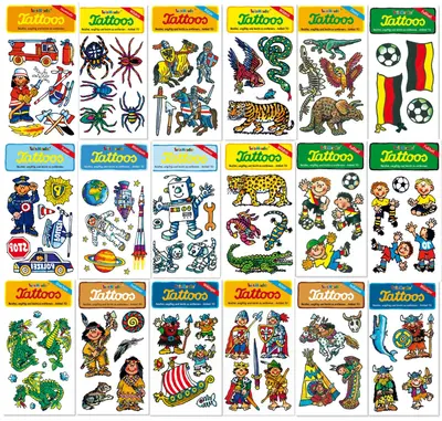 JUNGEN TATTOOS - Tattoo Set Mitgebsel Kindergeburtstag Kinder Party Lutz Mauder