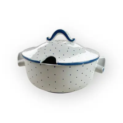 Gmundner Keramik Suppentopf Tupferl Blau Ø23,5 cm