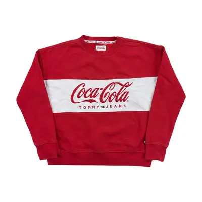 Moderner Tommy Hilfiger Jeans Coca Cola Collab Pullover Rot Sweatshirt - Damen M