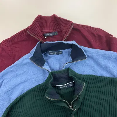 Nautica 1/4 Zip Reißverschluss Sweatshirt Pullover 3 Stück Pieces Lot - XXL Herr