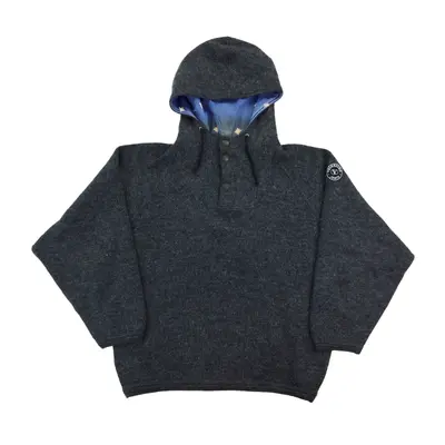 Valentino 90s Button Up Hoodie Jumper hooded Pullover Kapuzenpullover - XL
