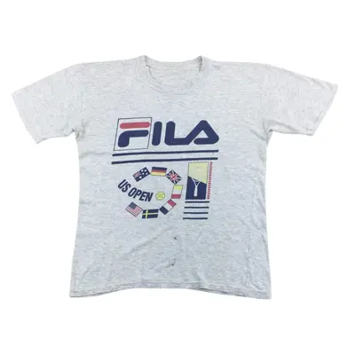 Fila Tennis US Open 90s Rundhals Kurzarm Top T-Shirt - Medium