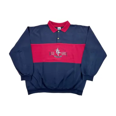 Vintage 90s Rodeo 'Wild Goose' Rot Navy Pullover Sweatshirt - XL Herren