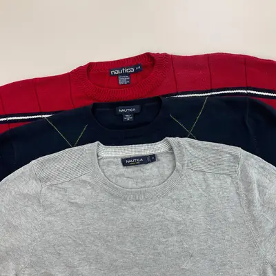 Nautica Basic Rundhals Ausschnitt Crewneck Sweatshirt Pullover 3 Stück Pieces Lo