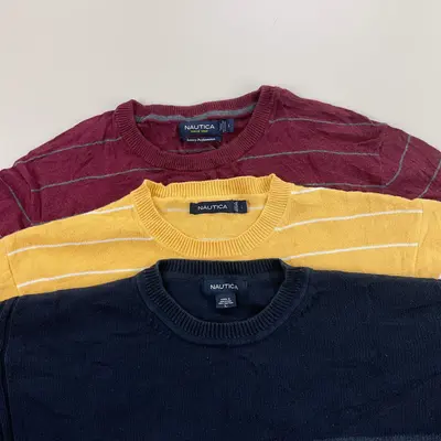 Nautica Basic Rundhals Ausschnitt Crewneck Sweatshirt Pullover 3 Stück Pieces Lo