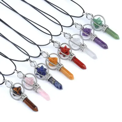 Drehen Merkaba Anhänger Energie Stein Heilung Pendel Wünschelrute Chakra Kette