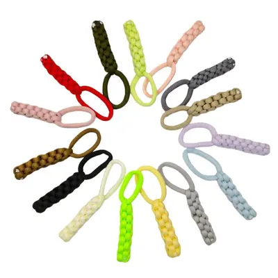 10x Zipper Schlaufen Zughilfe Anhänger für Reißverschlüsse Zipper Tag Handgewebt