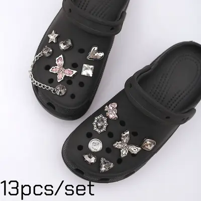 13pcs/Set Schuhe Pins Shoe Charms Schuhstecker Anstecker für Crocs Schmetterling