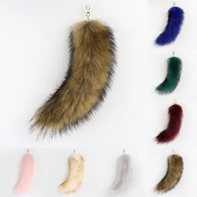 Schlüsselanhänger Langer Kunstpelz Fuchs Schwanz Auto/Motorrad/Taschen Deko Neu