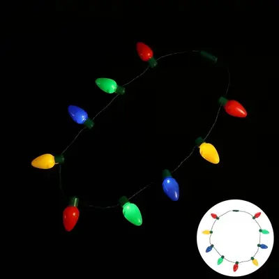LED Bunte Lichterketten Halskette Weihnachtsparty Deko Leuchtende Halskette Neu