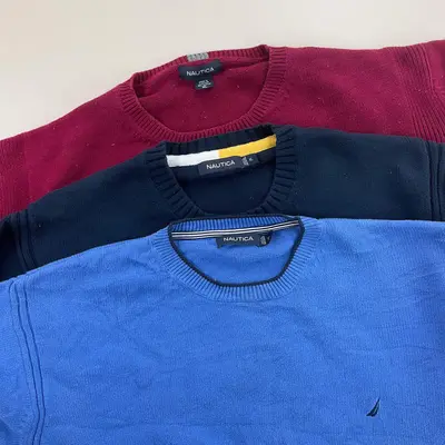 Nautica Basic Rundhals Ausschnitt Crewneck Sweatshirt Pullover 3 Stück Pieces Lo