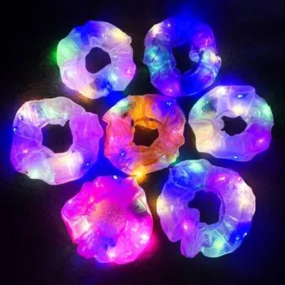 3/6/12 LED Haargummis Leuchtend Haarband Party Armband Accessoires Mädchen Damen