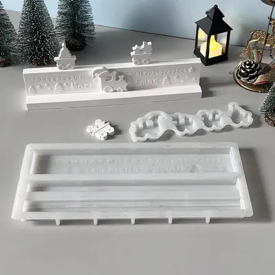 Silikonform Gießform für DIY Adventskalender Weihnachten Basteln Zug Dekoration