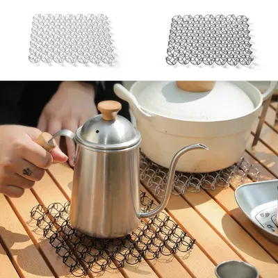 2 Metalldraht-Untersetzer, Küchenarbeitsplatten-Oberflächenschutz, Hot Pan Kettl