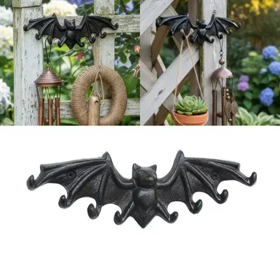Fledermaus Gusseisen Wandbehang Deko Outdoor Wandhaken Garten Deko Geschenk Neu