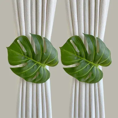 1/2x Künstliche Pflanzen Monstera Raffhalter Elastizität Vorhang Gardinen Halter