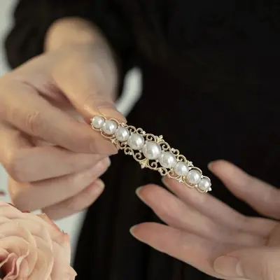 Haarspangen Klassische Haarspangen Perlen-Haarnadeln Französischer Eleganz Stil