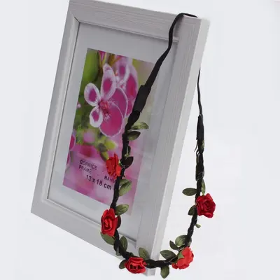 Trachten Rosen Haarband Boheme Geflochten Blumen Hippie Stirnband Kopfschmuck