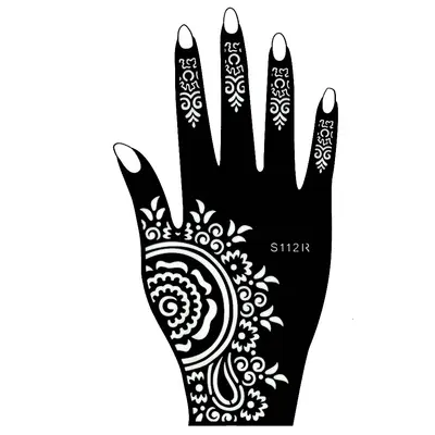 Henna Tattoo Schablone Hand Rechts Kina Handbemalung Dövme Mehndi