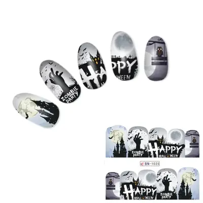 Tattoo Nail Halloween Totenköpfe Mond Aufkleber Nagel Sticker Nägel Water Decal