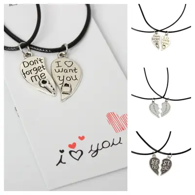 2 x Halskette BFF best friends Freundschaft Herz Anhänger Set Geschenkidee
