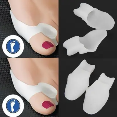 2 Silikon Hallux Valgus Zehenspreizer Reibungsschutz Ballenschutz Fußbandage