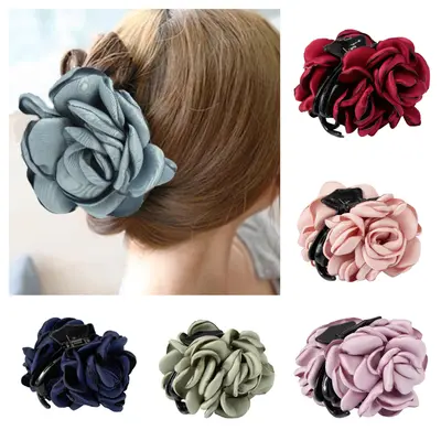 Haarklammer Haarclip Haargreifer Haarschmuck Blüten Rose Krabbe Klammer