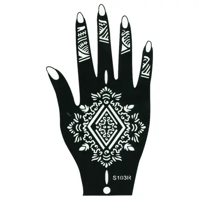 Henna Tattoo Schablone Hand Rechts Kina Handbemalung Dövme Mehndi
