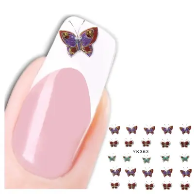 3D Nagel Sticker New Design Glitzer Butterfly Schmetterling Aufkleber Nail Art
