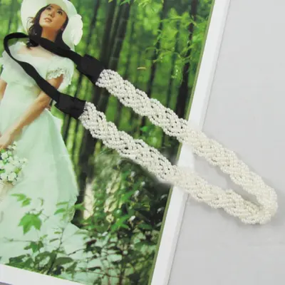 Perlen Haarband Haarschmuck Haargummi Stirnband geflochten Haarband Kopfband