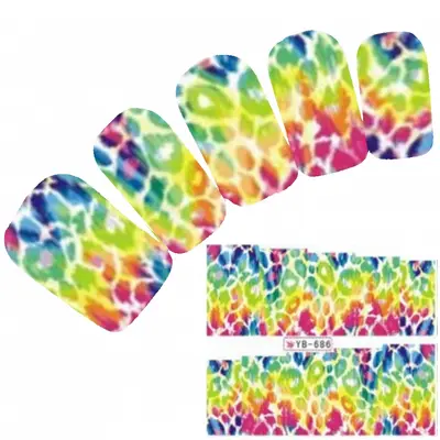 Tattoo Nail Art Aufkleber Bunt Phantasie Muster Colorful Nagel Sticker Neu!