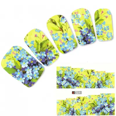 Tattoo Nail Blumen Rosen Bläter Aufkleber Nagel Sticker Nägel Fuß Water Decal