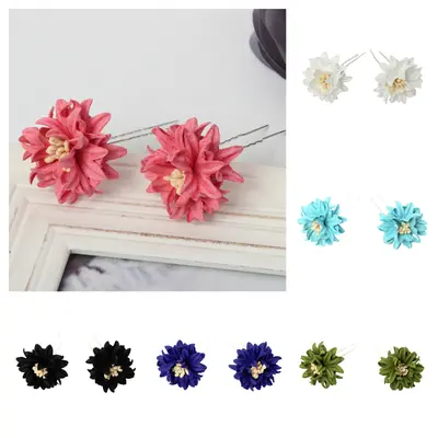 Große Blumen Haarnadel Braut Kommunion Hochzeit Hairpin 2 Stück