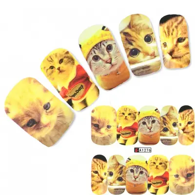 Tattoo Nail Art Katze Aufkleber Nagel Sticker Nägel Fuß Water Decal