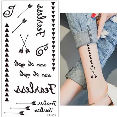 Temporäres Tattoo Furchtlos Pfeile Design Temporary Klebetattoo Körperkunst