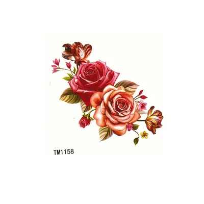 Temporäres Tattoo Rose Blume Liebe Temporary Körperkunst Klebetattoo