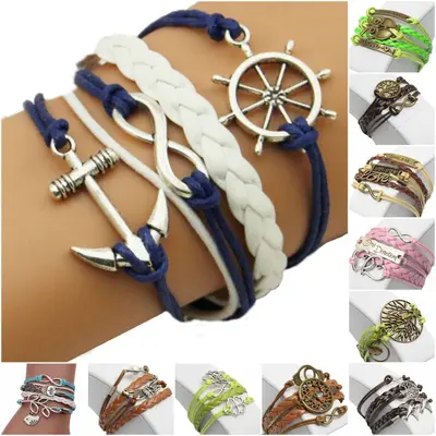 Armband Armschmuck Love Unendlichkeit Faith Anker Armkette Infinity 11 Modelle