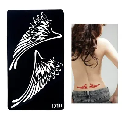 Henna Tattoo Schablone Airbrush Stencil Selbstklebend Flügel