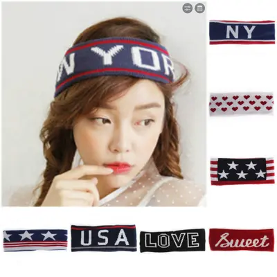 Haarband Stirnband Haarschmuck Sport Freizeit Elastisch Winter New York USA LA