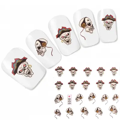 Tattoo Nail Art Aufkleber Totenkopf Schädel Fingernägel Nagel Sticker Neu!