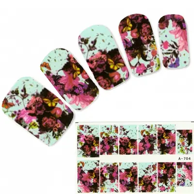 Nagel Sticker Blumen Blüten Art Nägel Fuß Water Decal
