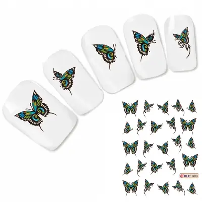 Nagel Sticker Nail Art Tattoo Bunter Schmetterling Aufkleber Nagelsticker NEU!